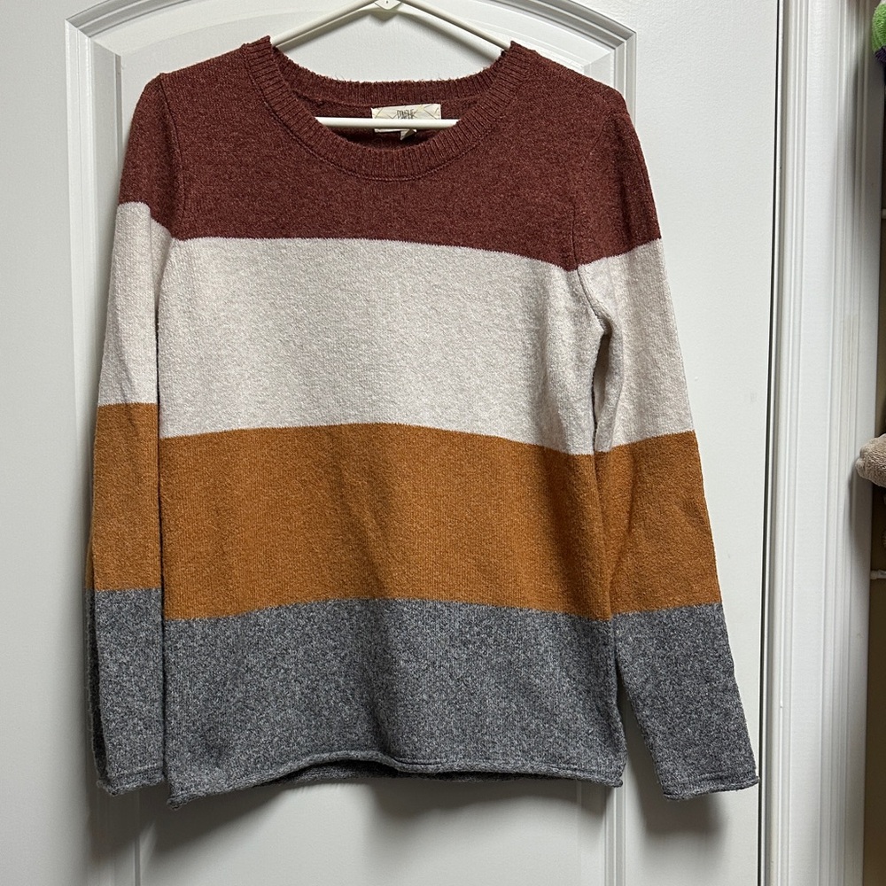 Cozy Colorblock Crew Neck Sweater